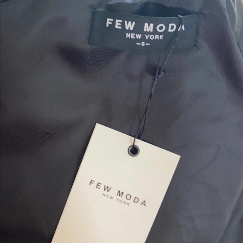 Excellent Condition Few Moda Ruffle Black Bomber Jacket - Size Small - Picture 8 of 13